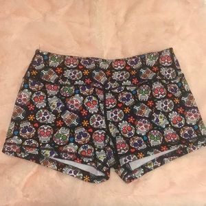 Savage Barbell Sugar Skull Booty Shorts